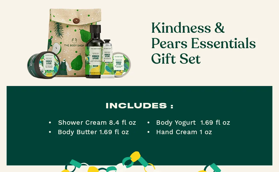 The Body Shop Kindness & Pears Essentials Gift Set - Vegan 4 Piece