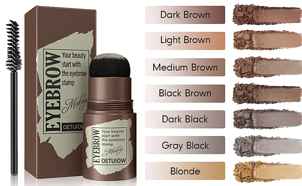 Eyebrow Stamp Stencil Kit, One Step Brow Stamp Shaping Kit, Waterproof Eyebrow with 24 Reusable Eyebrow Stencils, Long-Lasting Brow Powder Eyebrow Pencil(Light Brown) - product information 4
