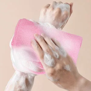 Back Scrubber for ShowerWOVTE 2 Pack Stretchable Nylon Exfoliating Body Scrubber Washcloth Towel Deep Cleans Skin Massages Blood Circulation Back Washer for Shower Men Women - back scrubber