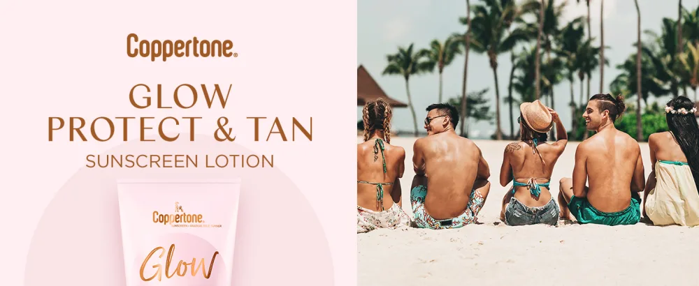 Coppertone Glow Protect and Tan Sunscreen Lotion with Gradual Self Tanner, Water Resistant Sunscreen SPF 30, Broad Spectrum SPF 30 Sunscreen, 5 Fl Oz Tube - coppertone glow protect and tan, sunscreen, lotion, tanning, sunblock, sun