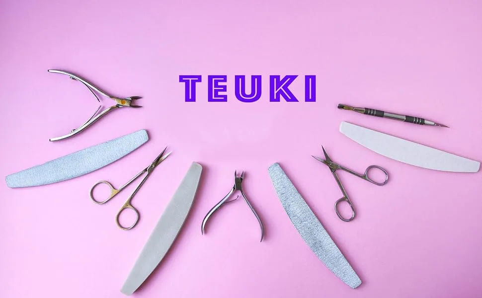 Teuki Professional Nail File 100 180 Grit Double Sided Black Washable Nail File 12pcs/Set, Fingernail Files Emery Emory Boards for Nails - Teuki EBC Logo