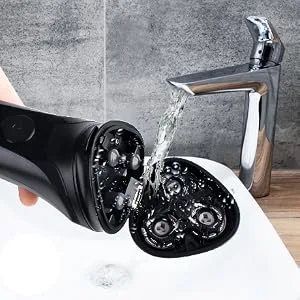 Men's Electric Shaver, Rechargeable Rotary Razor with Pop-up Sideburn Trimmer and LCD Power Indicator, Fast Charging, Compact Wet and Dry Shaver - product information 3