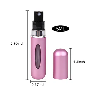 ANBAONA 6Pcs Portable Mini Perfume Travel Refillable Atomizer Bottle, 5ml Perfume Atomizer Bottle Scent Pump Case - Refillable Perfume Spray