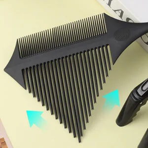 Highlighting Comb with 2 Alligator Clips, Weaving Foiling Styling Hair Comb Rat Tail Comb, Balayage Comb for Hair Dyeing Sectioning Styling Balayage black - Highlighting Comb
