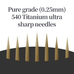 Derma Roller 540 Titanium 0.25mm Microneedle Roller for Face Body Beard Hair Growth Care - Includes Free Storage Case - derma roller