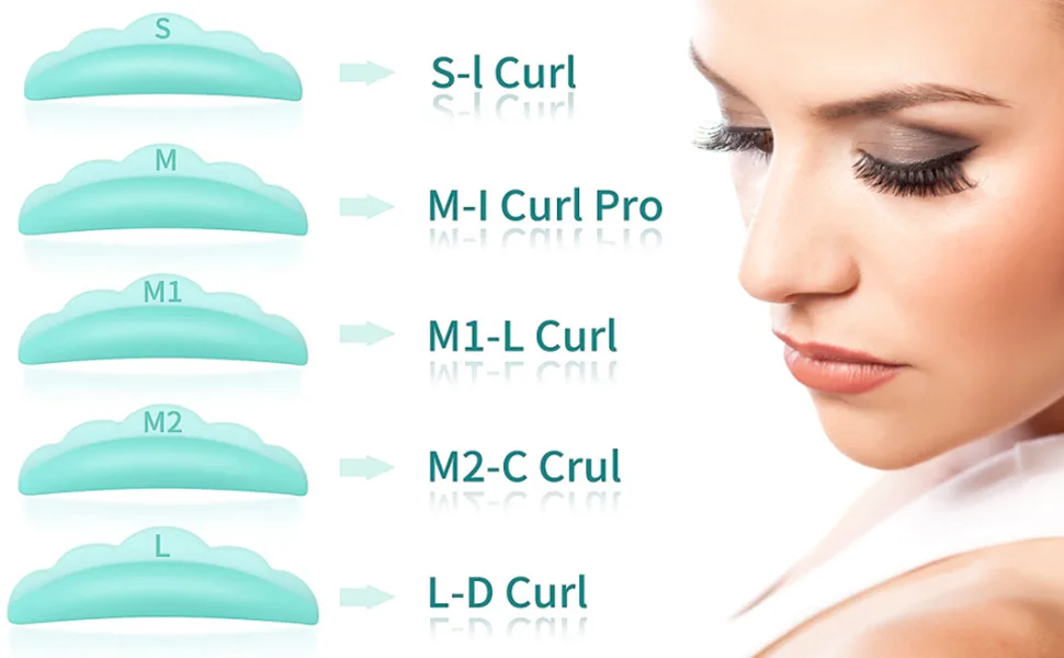 44 Piece Lash Lift Rods,Silicone Eyelash Perming Curler Makeup Tools,5 sizes S/M/M1/M2/L,Reusable Lash Lifting Pads (Green) - product information 1