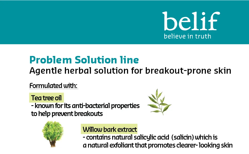 belif Problem Solution Moisturizer | Face Cream for Acne Prone Skin | Tea Tree Oil Soothes & Reduces Blemishes Without Irritation | Hydrating & Moisturizing Skincare Soothes Redness | 4.22 Fl Oz - product information 2