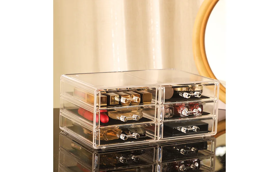 Stackable Acrylic Drawer Organizer Coffee Pod Holder Tea Bag Storage Organizer,Clear Stackable Storage Bins,Clear Organization And Storage Bathroom For Jewelry Hair Accessories Organizing Clear-6 Drawers - product information 2