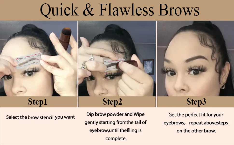 Eyebrow Stamp Stencil Kit Waterproof Eyebrow Stamp And Shaping Kit Perfect Eyebrows Stamp Kit (Dark Brown) - brow stamp
