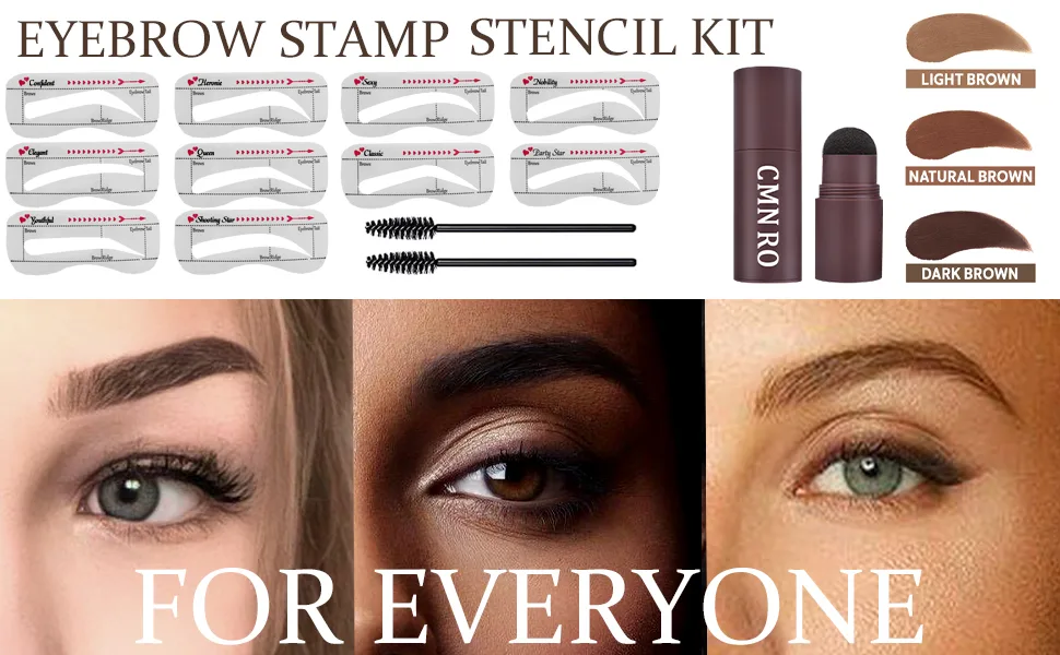 Eyebrow Stamp Stencil Kit Waterproof Eyebrow Stamp And Shaping Kit Perfect Eyebrows Stamp Kit (Dark Brown) - Eyebrow Stamp