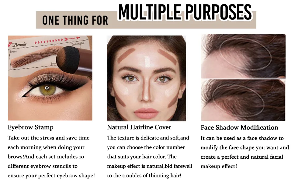 Eyebrow Stamp Stencil Kit Waterproof Eyebrow Stamp And Shaping Kit Perfect Eyebrows Stamp Kit (Dark Brown) - Eyebrow Stamp