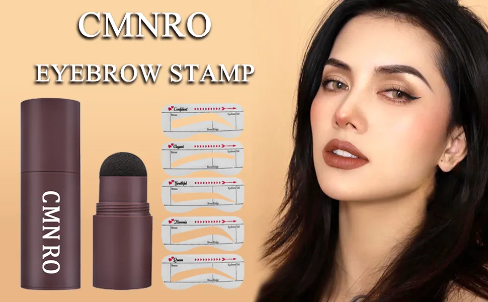 Eyebrow Stamp Stencil Kit Waterproof Eyebrow Stamp And Shaping Kit Perfect Eyebrows Stamp Kit (Dark Brown) - Eyebrow Stamp Stencil Kit