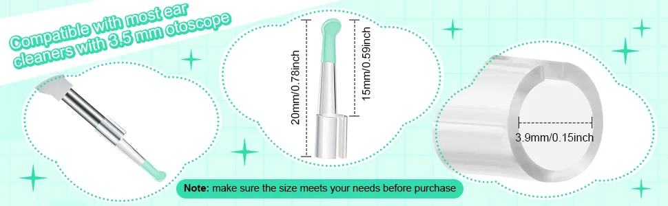 Ear Spoon Tips Ear Cleaner Replacement Tips Ear Cleaner Tips Ear Replacement Pick Ear Wax Removal Replacement Accessories Set for Teens Adults Ear Wax Removal Endoscope (16) - product information 3