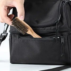 Small Beard Brush for Men by BFWood, Mini Boar Bristle Beard Brush with Beech Wood Handle for Beard and Mustache Care - beard brush