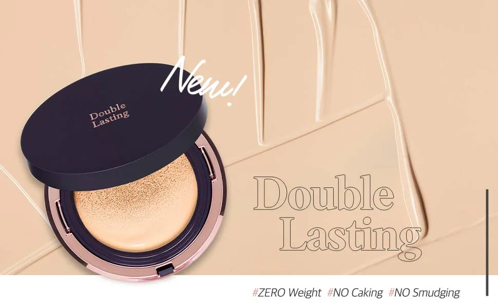 ETUDE Double Lasting Cushion Matte #17C1 Light Vanilla SPF 50/PA++ | 24 Hours Long-lasting, Lightly Covers Your Face And Creates Clean, Soft Skin | Korean Makeup - product information 2