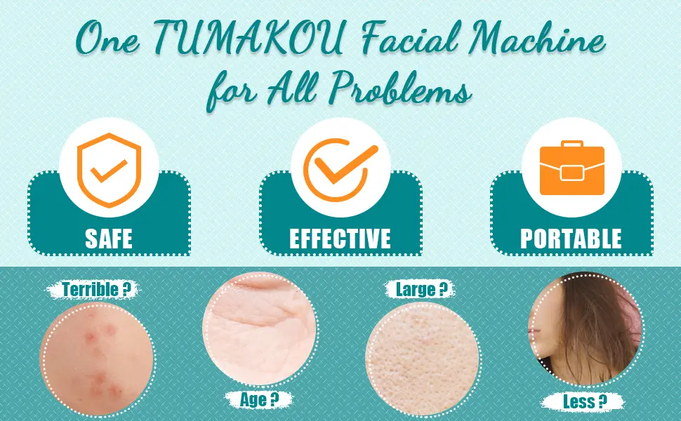 High Frequency Facial Wand - TUMAKOU Portable High Frequency Facial Skin Machine - with 4 Glass Tubes - product information 9