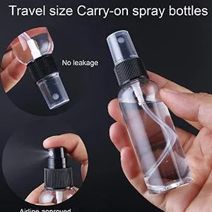 Empty Plastic Travel Bottles Containers, TSA Approved Travel Size Toiletries Tubes Kit for Carry-On Set for Women/Men(Pink) - 2 oz spray bottle