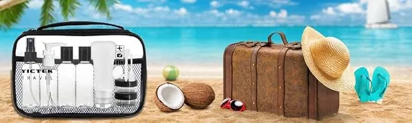 Empty Plastic Travel Bottles Containers, TSA Approved Travel Size Toiletries Tubes Kit for Carry-On Set for Women/Men(Pink) - Empty Plastic Travel Bottles Containers