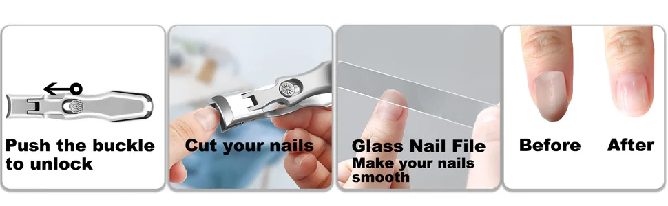 Nail Clipper High Grade Stainless Steel Toenail Clippers with Sharp Curved Blade, No Splash Nail Clippers for Thick Nails with Catcher Silver - how to use