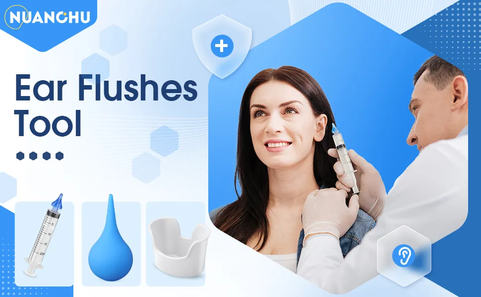 Ear Flushes Tool Includes Rubber Bulb Syringe and Ear Wash Basin Flushes Excess Soft Earwax Removal Kit Ear Cleaning Tool Set for Adults Human - product information 1