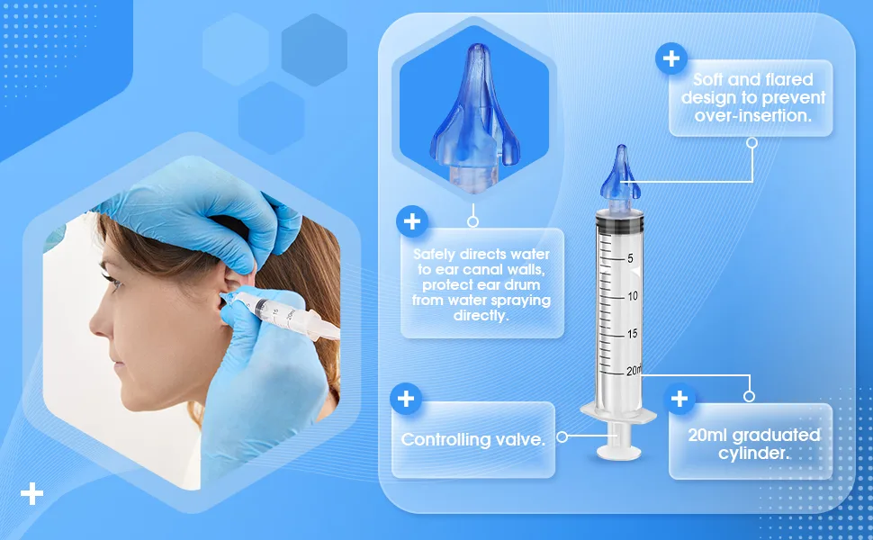 Ear Flushes Tool Includes Rubber Bulb Syringe and Ear Wash Basin Flushes Excess Soft Earwax Removal Kit Ear Cleaning Tool Set for Adults Human - product information 2