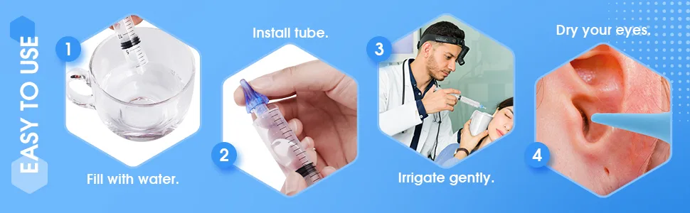 Ear Flushes Tool Includes Rubber Bulb Syringe and Ear Wash Basin Flushes Excess Soft Earwax Removal Kit Ear Cleaning Tool Set for Adults Human - product information 4