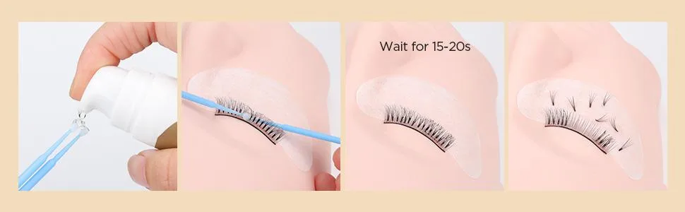 Eyelash Extension Remover,Lash Extension Glue Remover No Burn Gel Remover Professional Lash Remover for Lash Extensions Apple Scent by BEYELIAN - STEP OF USING