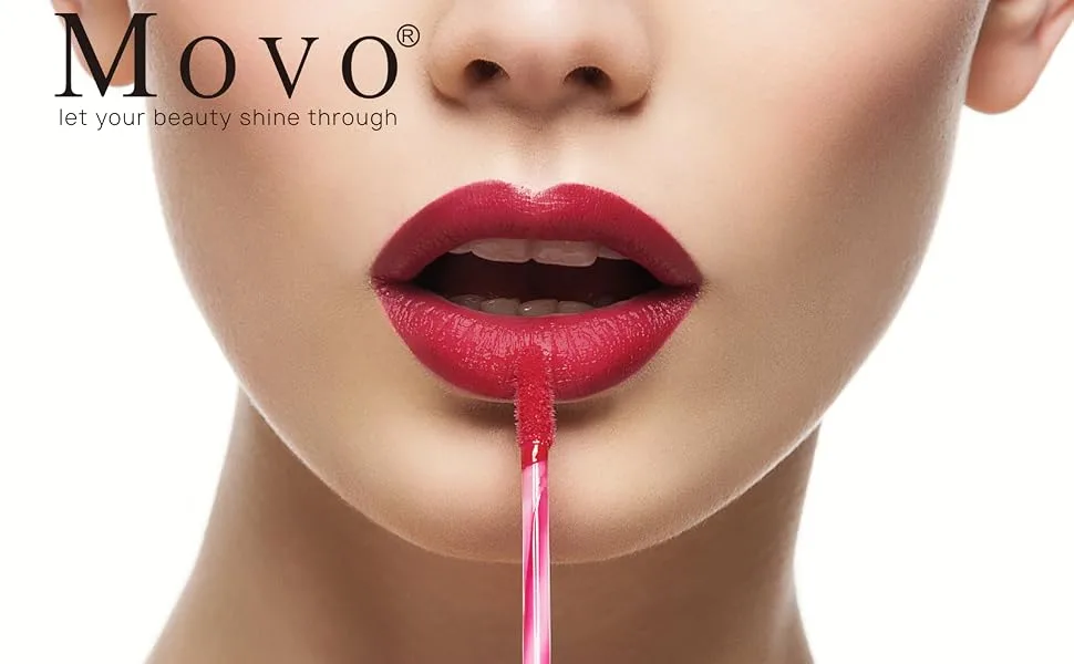 Movo 3pcs Liquid Lipstick Set – Ultra Matte Color Set, Non-stick Cup Nude Liquid Lipstick, Matte Lip Lacquer (3 Matte) - model