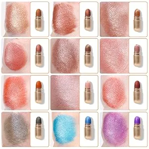 MEICOLY 12 Pcs Mini Eyeshadow Stick Set, Capsule Color Shimmer Eyeshadow Crayon, Pro Waterproof & Long Lasting Eye Painting Sticks Stocking Stuffers for Christmas Gift - product information 3