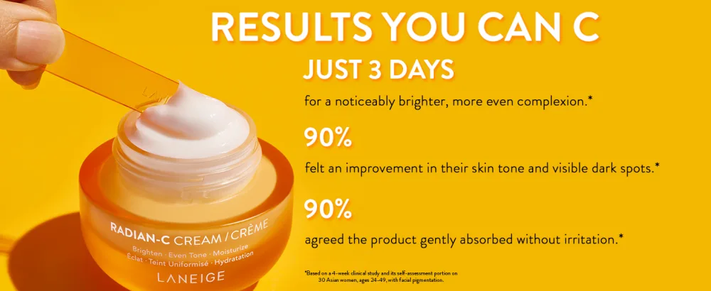 LANEIGE Radian-C Cream: Hydrate, Visibly Brighten & Reduce Look of Dark Spots with Vitamin C EAE & Vitamin E, 1.0 fl. oz. - Radian C