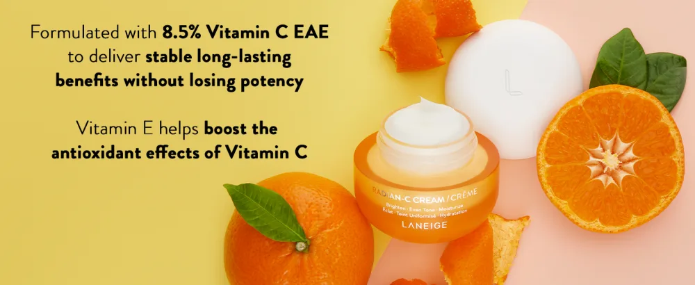 LANEIGE Radian-C Cream: Hydrate, Visibly Brighten & Reduce Look of Dark Spots with Vitamin C EAE & Vitamin E, 1.0 fl. oz. - Radian c