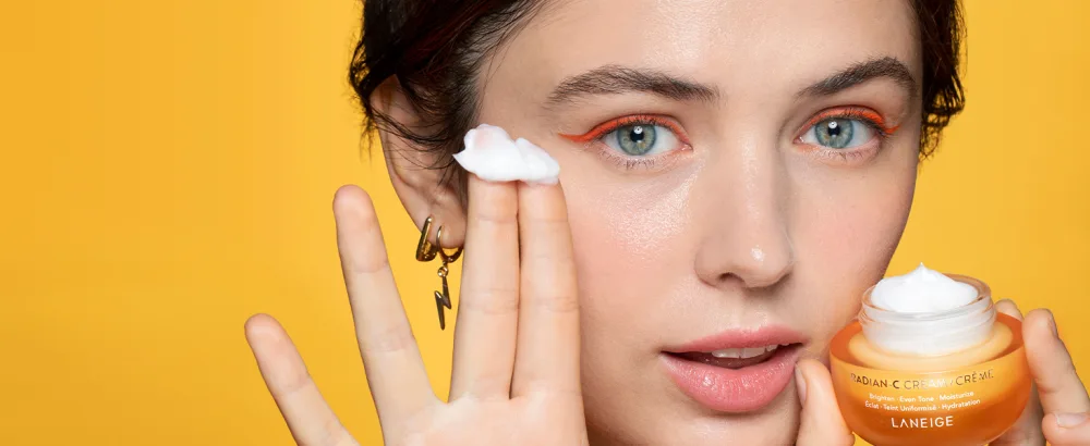 LANEIGE Radian-C Cream: Hydrate, Visibly Brighten & Reduce Look of Dark Spots with Vitamin C EAE & Vitamin E, 1.0 fl. oz. - radian c cream model