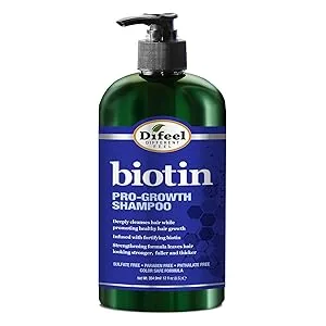 Difeel Biotin Regimen for Hair Growth - 4-Step Shampoo, Condition and Treatment System (4-PC SET) - Difeel Biotin Shampoo 12oz