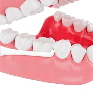Interdental Replacement Toothbrush Heads for Philips Sonicare Click-on Brush Head System, for Cleaning Braces/Between Teeth/Back Teeth (4-Pack, White) - Cleaning Between Your Teeth