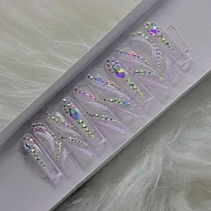 500pcs Extra Long Square Nail Tips, FITDON XXL Long Square Press on Nails Clear Full Cover Acrylic False Nail for Nail Salons and DIY Nail Art - Press on Nail