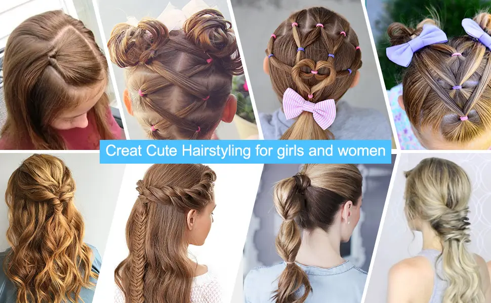 Hair Tail Tools, IKOCO Hair Loop Tool Set Including 2 Pcs Topsy Tail Hair Tool 1Pc Rat Tail Comb and 400 Pcs Clear And Black Rubber Bands for Hair - hair topsy tail tool