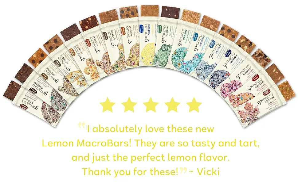 GoMacro MacroBar Organic Vegan Protein Bars - Lemon + Lemon (2.3 Ounce Bars, 12 Count) - quote