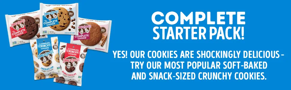 Lenny & Larry's Complete Cookie Starter Pack, Plant Based Cookies, 7 Cookies Total - Complete Cookie- Starter Pack