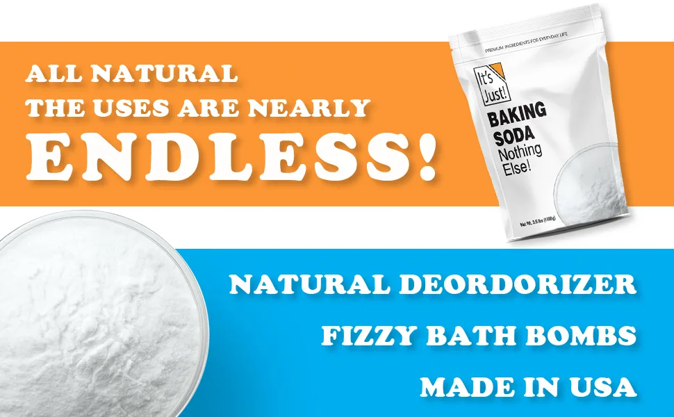 It's Just - Baking Soda, Sodium Bicarbonate, Food Grade, Made in USA (3.5 Pound) 3.5 Pound (Pack of 1) - Baking Soda