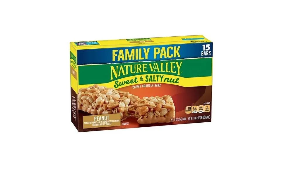 Nature Valley Granola Bars, Sweet and Salty Nut, Peanut Granola Bars, 18.5 oz, 15 ct 15 Count (Pack of 1) - product information 1