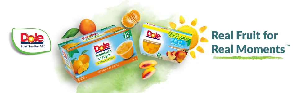 Dole Fruit Bowls Peaches in Coconut Water, Gluten Free Healthy Snack, 4 Oz, 24 Count - Dole Real Fruit Bowls