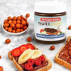Nutilight Sugar-Free Keto-friendly Almond Spread and Dark Chocolate 11 Ounces (Pack of 1) - donut