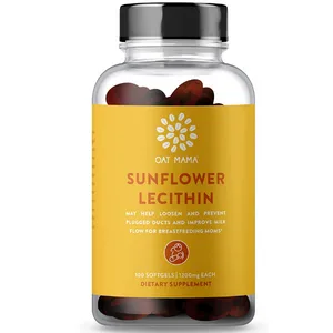 Oat Mama Lactation Supplement | Sunflower Lecithin Softgels That Help Prevent Plugged Ducts and Improve Milk Flow for Breastfeeding Moms (100 Softgels, 1200 mg) Sunflower Lecithin (Plugged Ducts & Improved Flow) - oat mama
