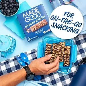 MadeGood Birthday Cake Chocolate Drizzled Granola Bars - gluten-free Granola Bar Snacks - 6 Boxes, 30 Ct - For On-the-Go Snacking