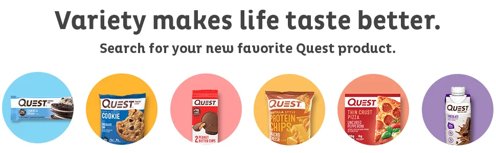 Quest Nutrition Mini Chocolate Chip Cookie Dough Protein Bars, High Protein, Low Carb, Keto Friendly, 14 Count - Variety makes life taste better, Search for your new favorite Quest product.