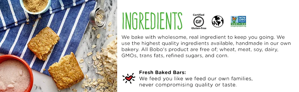 Bobo's Oat Stuff'd Bars, Chocolate Chip Peanut Butter, 2.5 oz Bars (12 Pack), Gluten Free Whole Grain Rolled Oat Bars, Vegan On-The-Go Snack - Ingredients