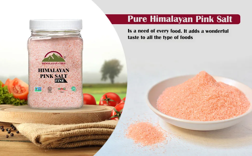 Himalayan Chef Himalayan Pink Salt, Fine-5lbs 5 Pound (Pack of 1) - himalayan pink salt