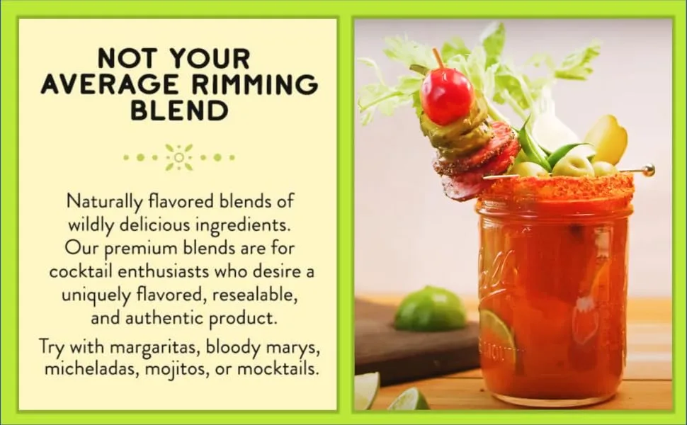 Twang-A-Rita Cocktail Rimming Salt Blend, Savory Variety, 4 Ounce Pouch (Set of 3) 1 Each: Chile Lime, Grapefruit, Mango - twang-a-rita