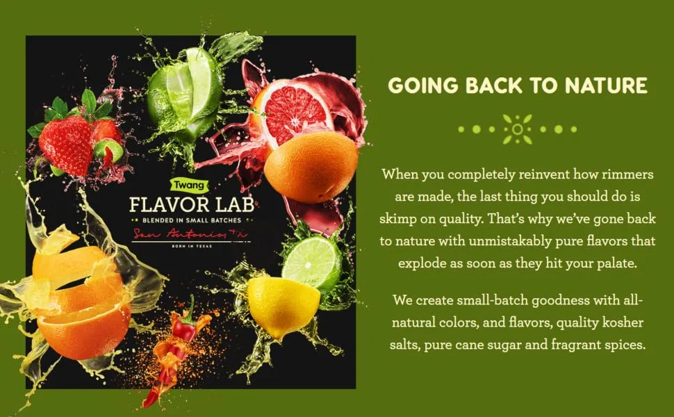 Twang-A-Rita Cocktail Rimming Salt Blend, Savory Variety, 4 Ounce Pouch (Set of 3) 1 Each: Chile Lime, Grapefruit, Mango - Twang-a-Rita