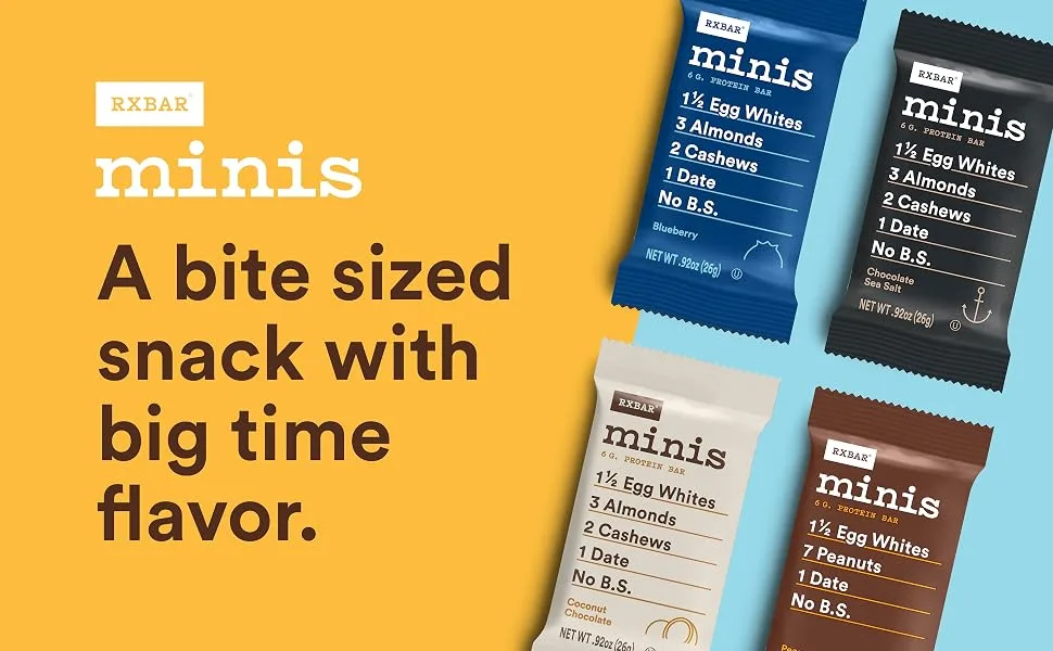 RXBAR Minis, 30ct Variety Pack, 0.92 Oz - 30 Count (Pack of 1) Variety Pack 30 Count (Pack of 1) - RXBAR Minis Header